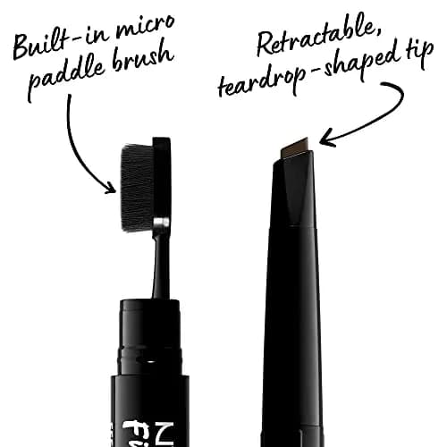 NYX PROFESSIONAL MAKEUP Fill & Fluff Eyebrow Pomade Pencil, Espresso | Dual-Ended Micro Paddle Brush & Precise Teardrop Tip thumbnail 3