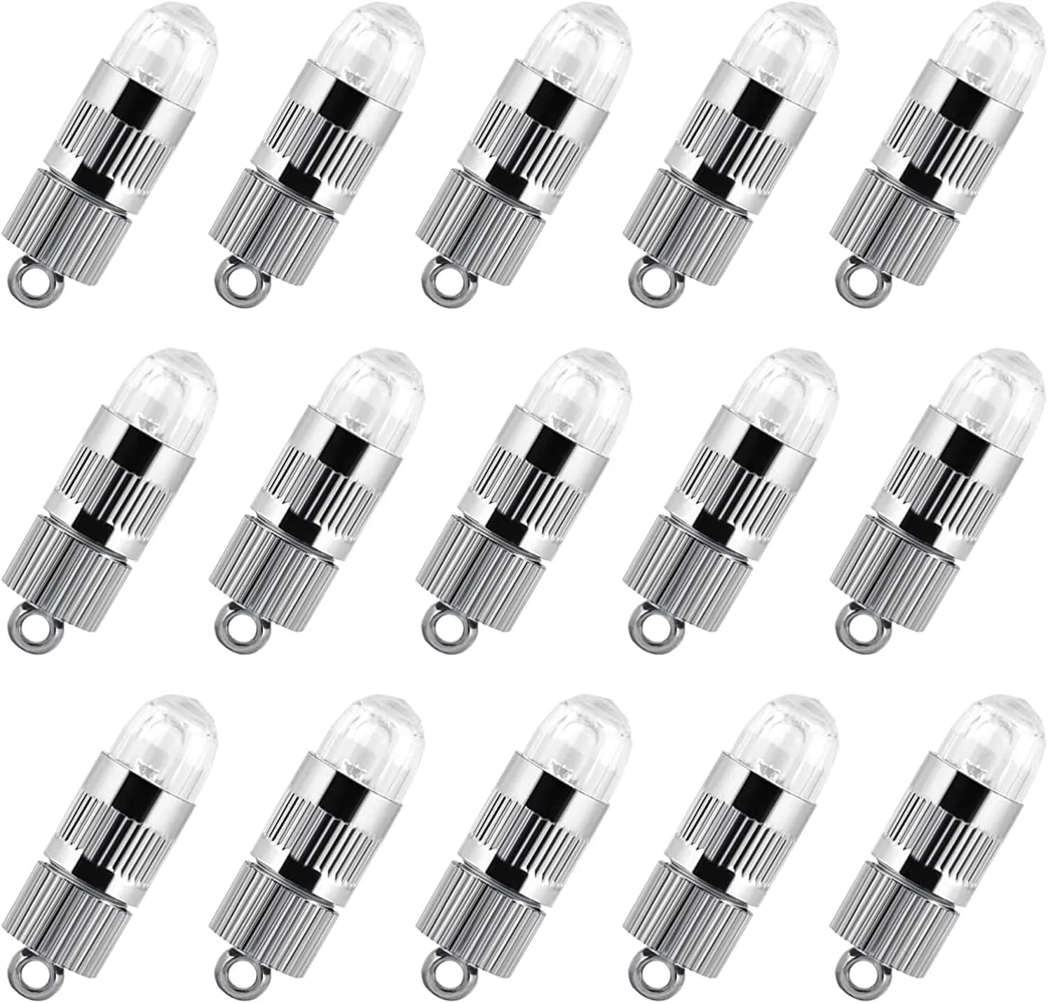 LIHAO 15x Battery Operated Mini LED Lights, White | 1.38 inch (3.5cm) Length