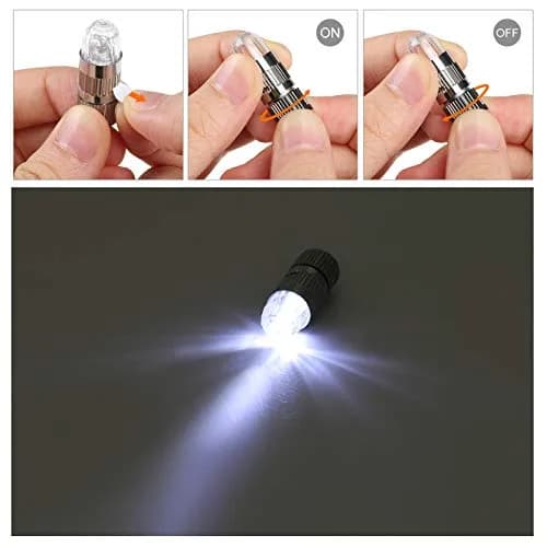 LIHAO 15x Battery Operated Mini LED Lights, White | 1.38 inch (3.5cm) Length thumbnail 3