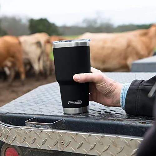 D·S Black 887ml (30 oz) Insulated Tumbler with Straw & Lid | Keeps Drinks Cold 24 Hrs thumbnail 7