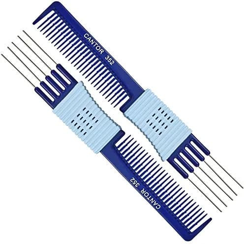 Cantor Hair Comb Set 2 Pack, Stainless Steel, All Hair Types | Anti Static & Heat Resistant thumbnail 1