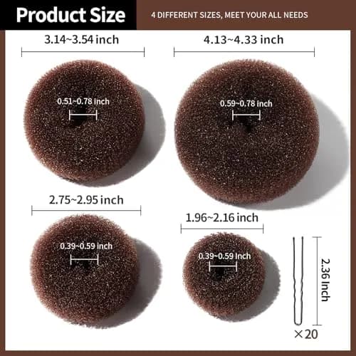 Teenitor Brown Hair Bun Maker for Women & Girls | 4 Sizes (6-11cm) thumbnail 6