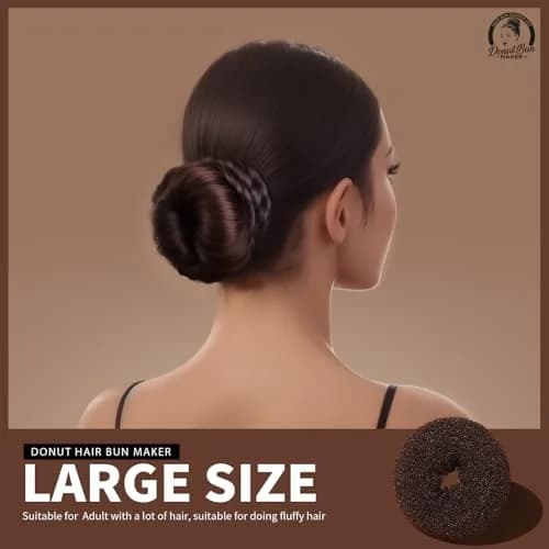 Teenitor Brown Hair Bun Maker for Women & Girls | 4 Sizes (6-11cm) thumbnail 2