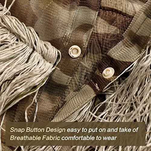 MOPHOTO 5 in 1 Ghillie Suit 3D Camouflage Hunting Suit - Jacket, Pants, Hood, Carry Bag, Adult & Youth, M/L/XL/XXL thumbnail 4