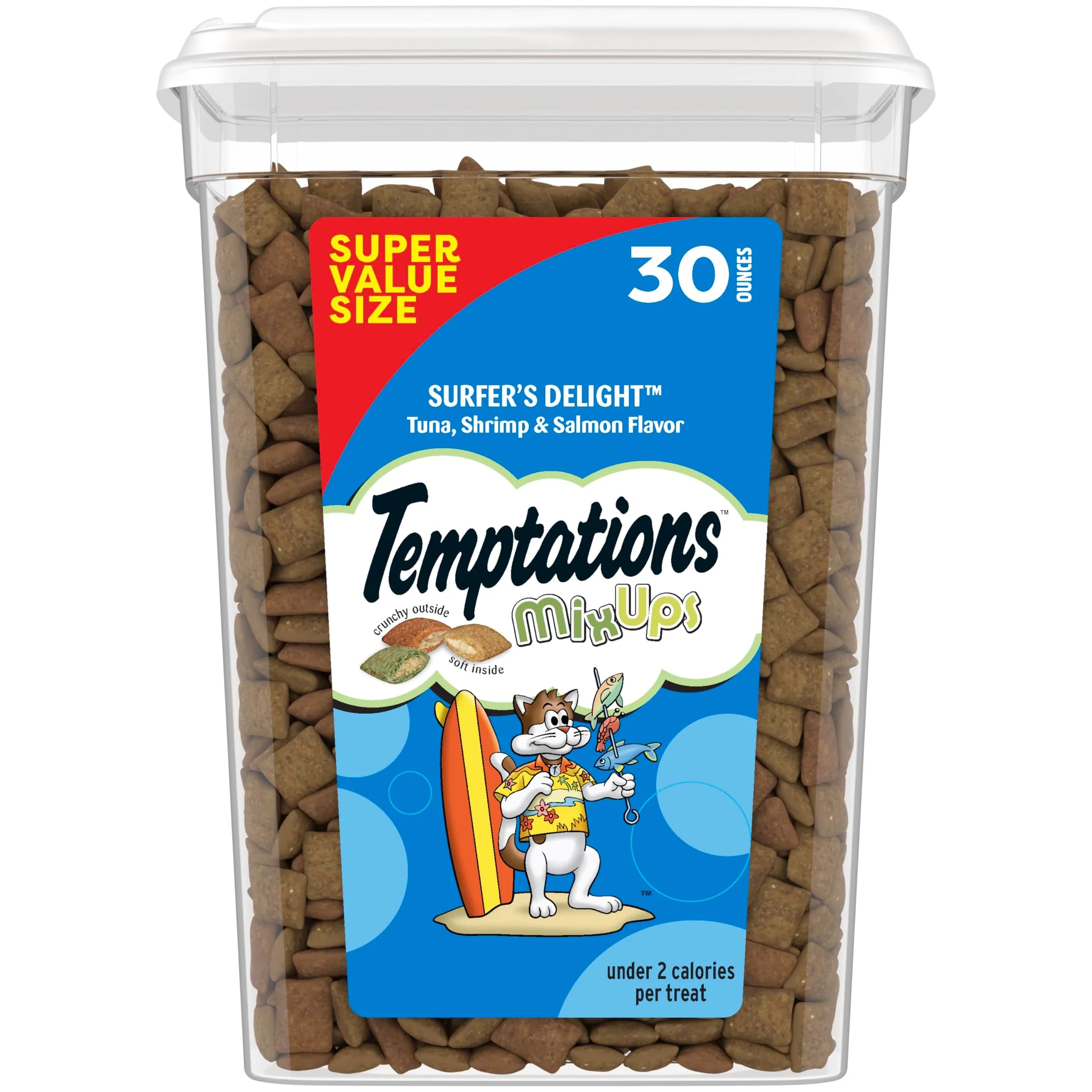 Temptations MixUps Crunchy Cat Treats, Surfer's Delight, 850g (30 oz) | Tuna, Shrimp & Salmon Flavors
