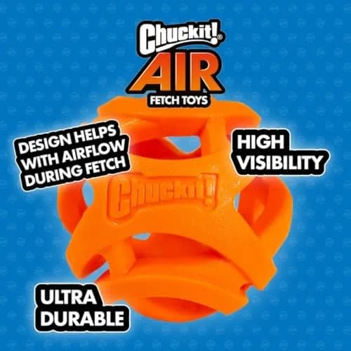 Chuckit! Air Fetch Football Dog Toy, Orange | Breathable, Buoyant & Suitable for All Breeds thumbnail 7