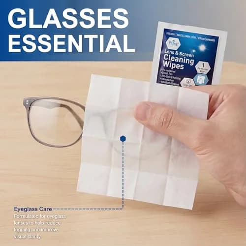 MED PRIDE Lens and Screen Cleaning Wipes 100 Count | Anti-Fog, Scratch-Free, Anti-Static for Eyeglasses & Devices thumbnail 8