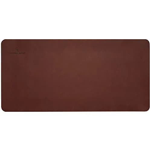 GALLAWAY LEATHER Large Desk Mat 36" x 17" Dark Brown | Elegant PU Leather Office Cover thumbnail 4
