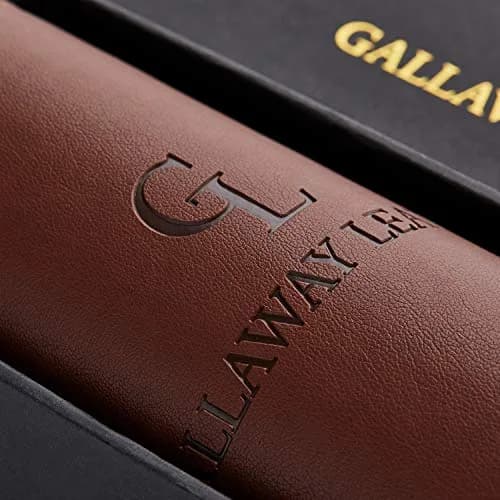 GALLAWAY LEATHER Large Desk Mat 36" x 17" Dark Brown | Elegant PU Leather Office Cover thumbnail 2
