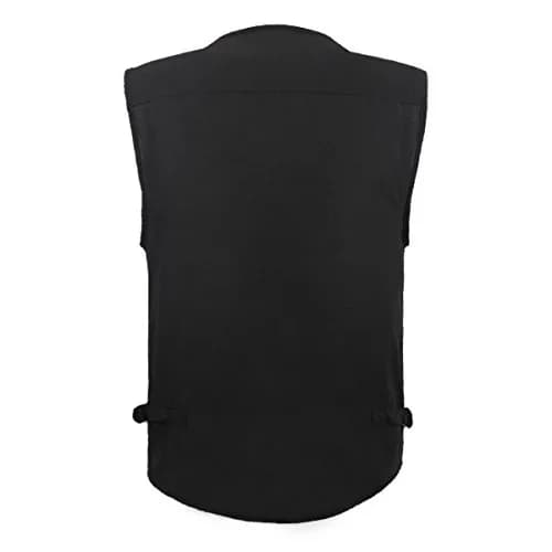LUSI MADAM Men's Poplin Outdoors Travel Sports Multi-Pockets Work Fishing Vest 2X-Large Black | Utility & Comfort thumbnail 4