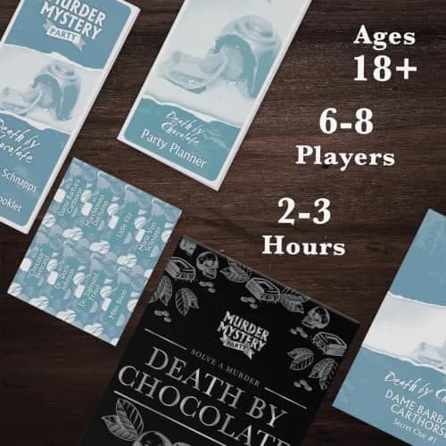 Murder Mystery Party Death by Chocolate Game, 6-8 Players, Ages 18+ | Interactive Dinner Party Game thumbnail 4
