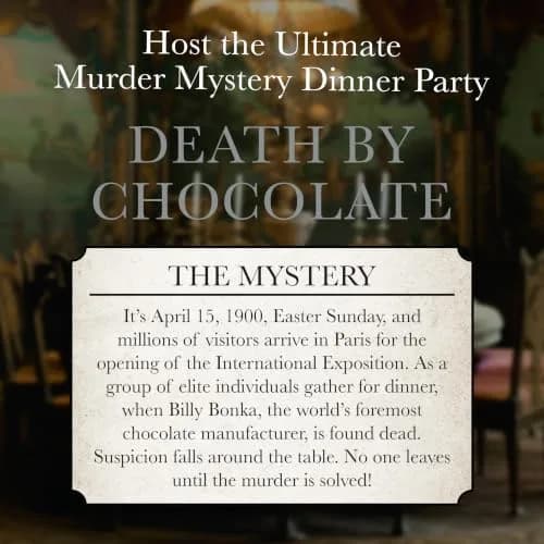 Murder Mystery Party Death by Chocolate Game, 6-8 Players, Ages 18+ | Interactive Dinner Party Game thumbnail 3