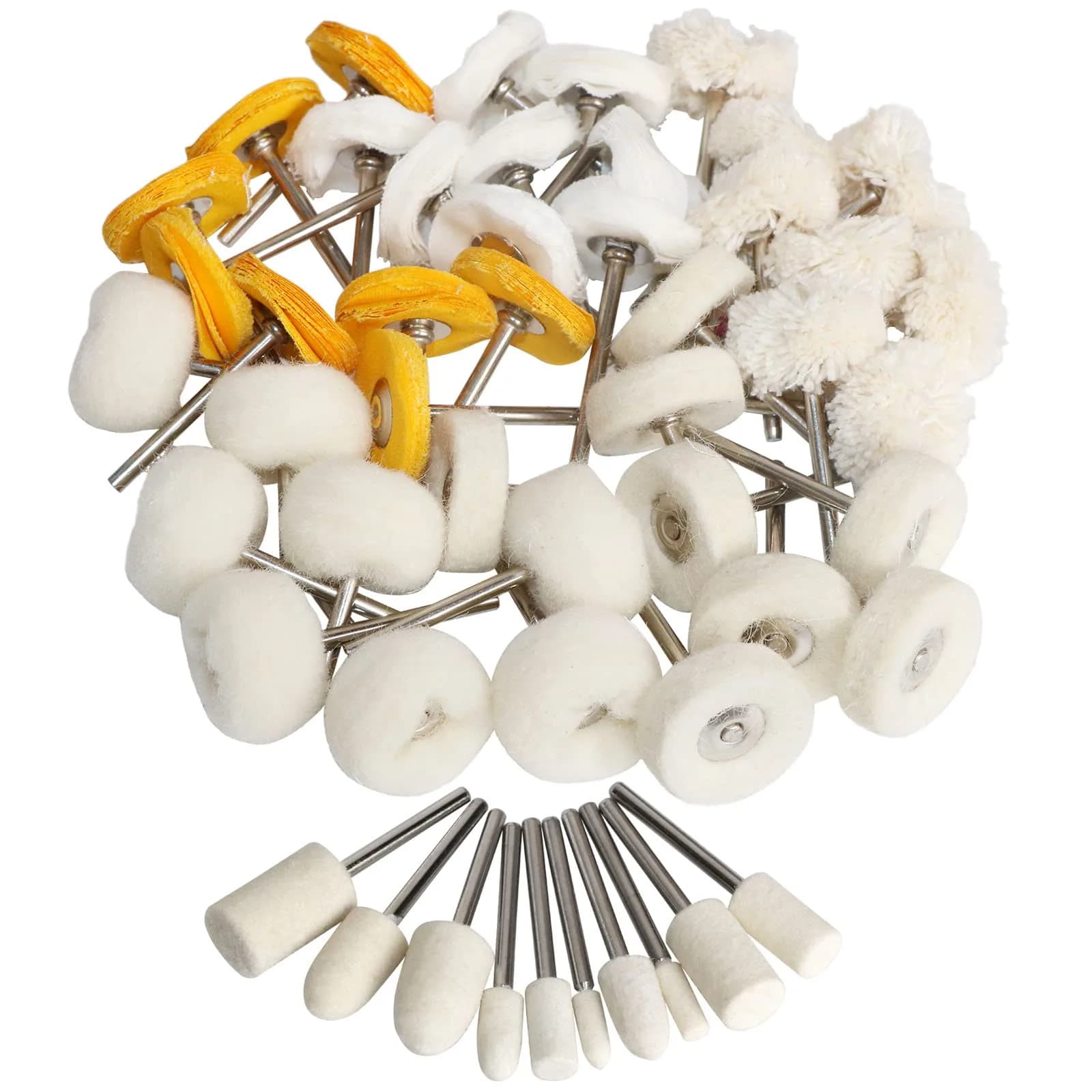 FPPO 1Inch Polishing Buffing Wheel Set with 3mm Shank | 50 Pieces for Rotary Tools