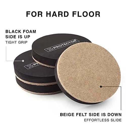 X-Protector Felt Furniture Sliders 16 pcs 3 1/2" | Heavy Duty Hardwood Floor Protectors thumbnail 4