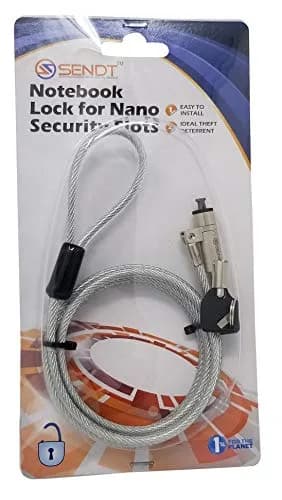 Sendt Silver Laptop Security Lock for Nano Slots | Theft Deterrent & Easy Install thumbnail 3