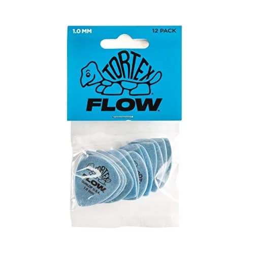 Jim Dunlop Tortex Flow Pick 1.0mm Blue (12-Pack) | USA Import for Precision Guitar Playing thumbnail 2