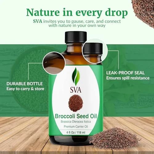 SVA ORGANICS Broccoli Seed Carrier Oil 118ml (4 Fl Oz) | Cold-Pressed for Skin & Hair thumbnail 7
