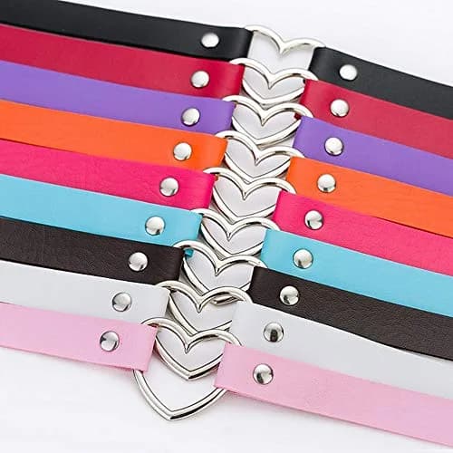ETHOON Love Heart PU Leather Choker Necklace Collar Chain Black | Adjustable Snap Closure thumbnail 6