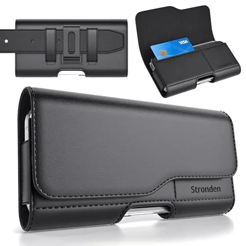 Stronden Leather Holster for iPhone 17 Pro, 17e, 16 Pro, 15 Pro, 14 Pro, 13 Pro, 12 Pro, 11, XR | Secure Magnetic Closure thumbnail 1