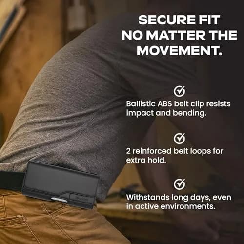 Stronden Leather Holster for iPhone 17 Pro, 17e, 16 Pro, 15 Pro, 14 Pro, 13 Pro, 12 Pro, 11, XR | Secure Magnetic Closure thumbnail 6