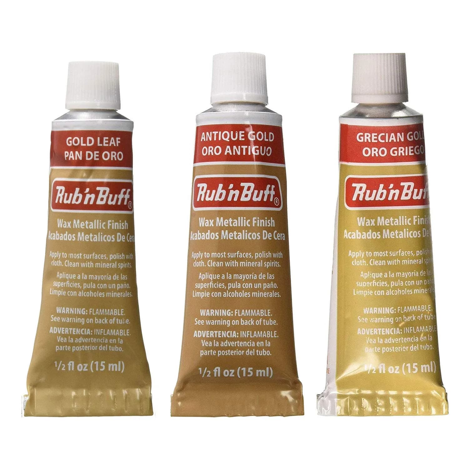 F|S FRAMER SUPPLY Amaco Rub 'N Buff Wax Metallic Finish, 3 Color Gold Assortment (Gold Leaf, Antique and Grecian Gold) | Museum-Quality Gold Finish