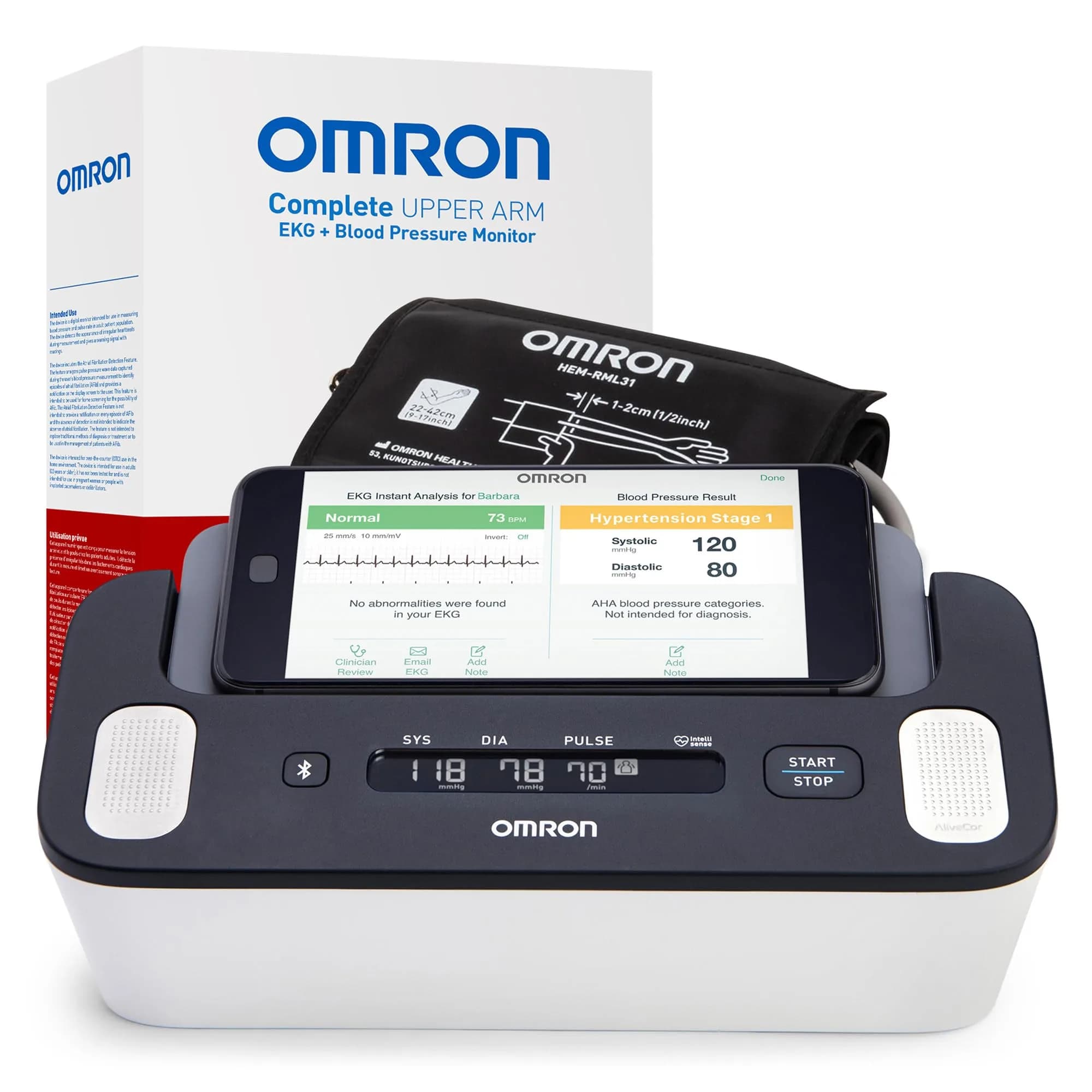 OMRON Complete 2-in-1 Blood Pressure Monitor + EKG BP7900 Black | Advanced Accuracy & Bluetooth Sync