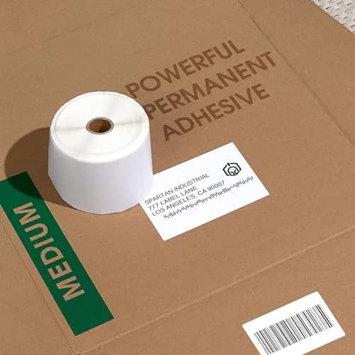 Spartan Industrial 2" x 1" Direct Thermal Labels (13,000 Count, 10 Rolls) | Perforated Matte White Paper thumbnail 5