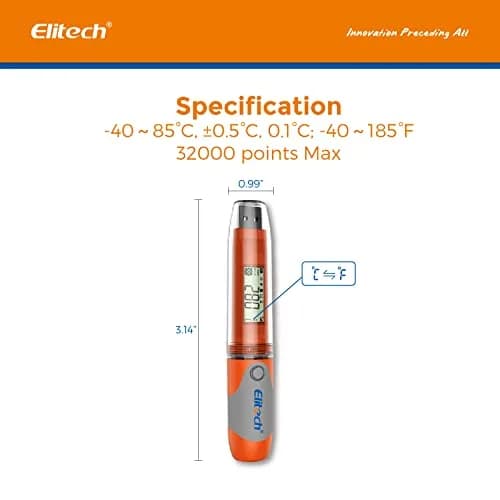 Elitech RC-51 Waterproof USB Temperature Data Logger 32000 Points | High Accuracy Cold Chain Monitor thumbnail 5