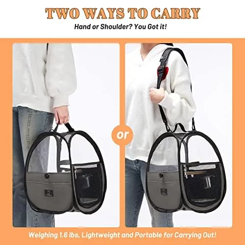 A 4 Pet Bird Carrier for Travel, Clear Windows, Lightweight | Safe & Portable Bird Cage thumbnail 8