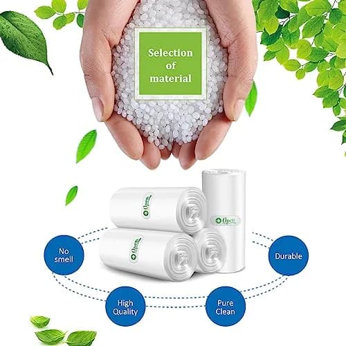 Teivio Small Trash Bags 2.6 Gal | HDPE Garbage Bags for Home & Office, 220 Count, Clear thumbnail 7