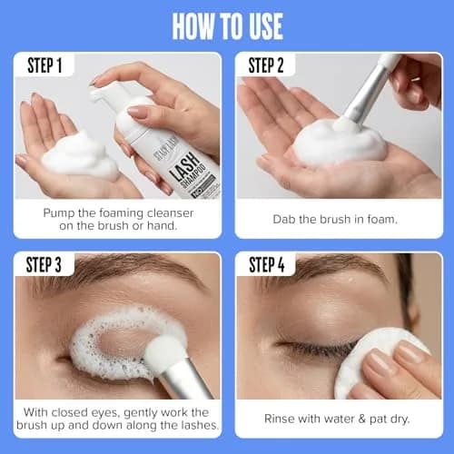 STACY LASH Eyelash Extension Shampoo & Brush 200ml (6.76 fl oz) | Gentle Foam Cleanser for Natural Lashes & Extensions thumbnail 6