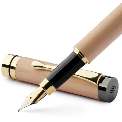 Wordsworth & Black Bamboo Wood Fountain Pen Set for Writing, Medium Nib, 14.1 cm (5.55 in) | Luxury Writing Instrument for Professionals thumbnail 1