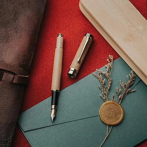 Wordsworth & Black Bamboo Wood Fountain Pen Set for Writing, Medium Nib, 14.1 cm (5.55 in) | Luxury Writing Instrument for Professionals thumbnail 5