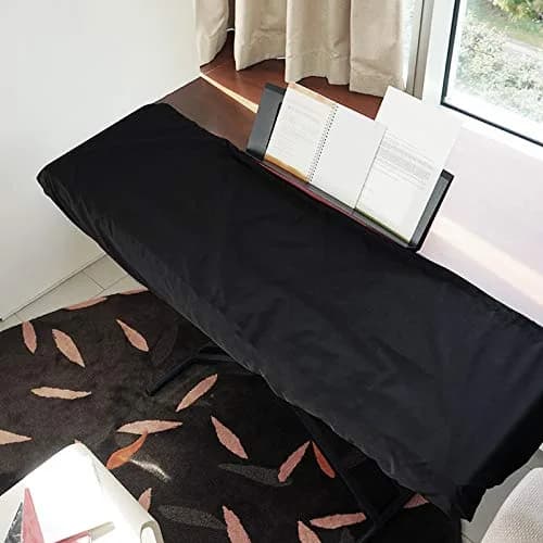Clairevoire Adjustable Piano Keyboard Cover – Reversible Midnight Black/Red, Anti-Dust & Water Protection, Fits 57.8" (147 cm) Keyboards with Book-stand Opening — Reversible Midnight Black/Red (Waterproof)