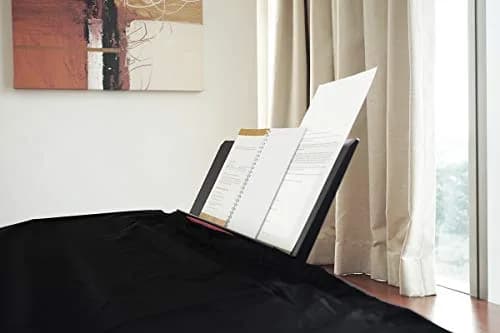 Clairevoire Adjustable Piano Keyboard Cover – Reversible Midnight Black/Red, Anti-Dust & Water Protection, Fits 57.8" (147 cm) Keyboards with Book-stand Opening thumbnail 2