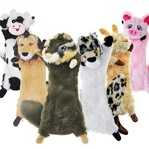 SHARLOVY Dog Squeaky Toy No Stuffing 6 Pack | Crinkle Plush Animal Toys for Puppies thumbnail 1