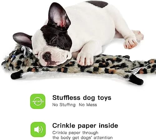 SHARLOVY Dog Squeaky Toy No Stuffing 6 Pack | Crinkle Plush Animal Toys for Puppies thumbnail 3