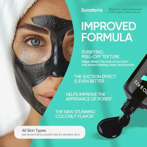 SUNATORIA Original Black Peel Off Face Mask 60ml (2.04 fl oz) | Purifying Charcoal Mask for Oily Skin thumbnail 2
