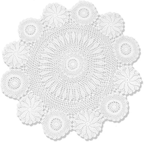 Hetao Handmade Crochet Round Tablecloth Doilies Lace Table Covers White 80 cm (31 Inch) | Elegant Lace Design for Dining Tables thumbnail 1
