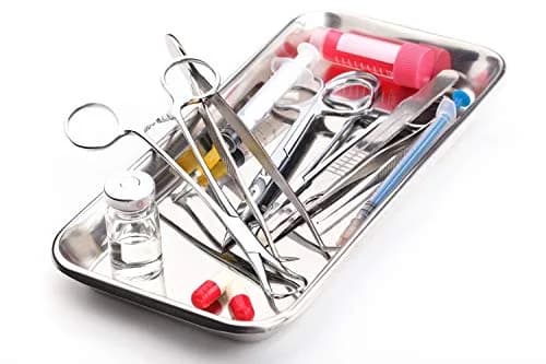 LabAider Stainless Steel Dental Procedure Tray 21.9 cm (8.6") | 3-Pack Flat Type for Medical & Lab Use thumbnail 5