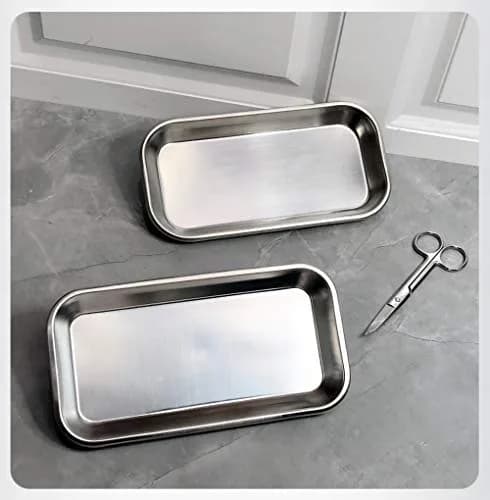 LabAider Stainless Steel Dental Procedure Tray 21.9 cm (8.6") | 3-Pack Flat Type for Medical & Lab Use thumbnail 6