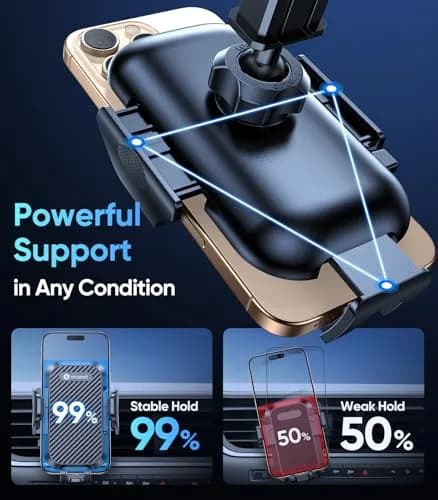VICSEED 2026 Ultimate Sturdy Car Phone Holder 95+LBS Suction | Universal Long Arm Mount for Car Dashboard & Windshield thumbnail 6