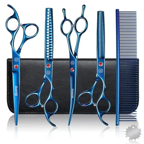 Moontay Professional Dog Grooming Scissors Set, 7 Inch/8 Inch | Sharp, Durable, Hand Forged thumbnail 1
