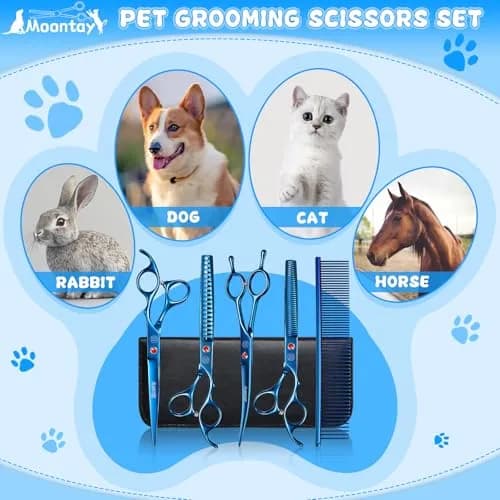 Moontay Professional Dog Grooming Scissors Set, 7 Inch/8 Inch | Sharp, Durable, Hand Forged thumbnail 7