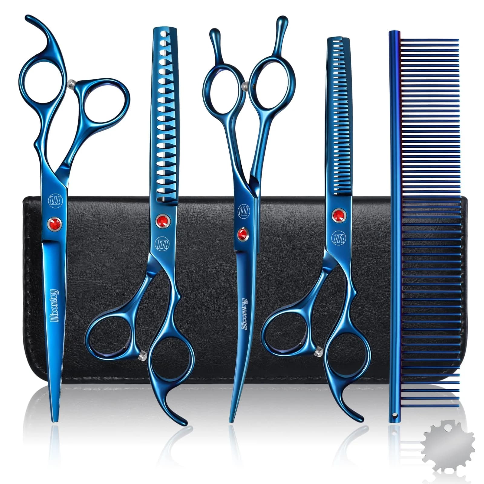 Moontay Professional Dog Grooming Scissors Set, 7 Inch/8 Inch | Sharp, Durable, Hand Forged