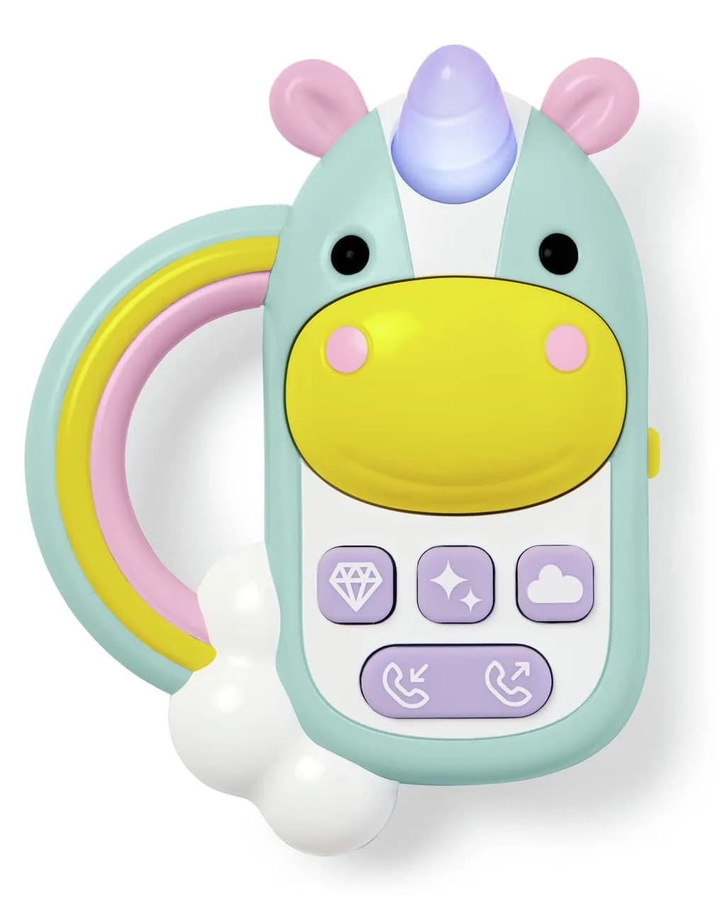 Skip Hop Baby Phone Toy: Explore & More Cell Phone Selfie | Mirrored, Light-up Face Filters, Sound Effects — Unicorn Phone