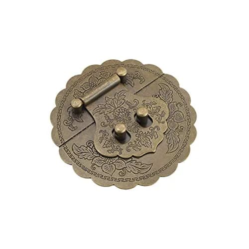 Tiazza Antique Brass Hasp Buckle Lock Latch 9cm (3.54") | Vintage Style Hardware for Boxes & Furniture thumbnail 1