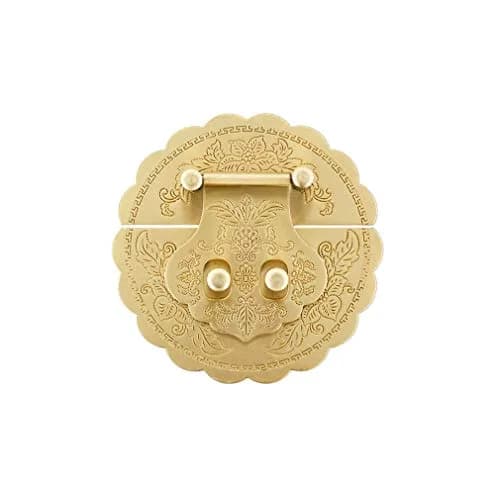 Tiazza Antique Brass Hasp Buckle Lock Latch 9cm (3.54") | Embossing Gold Hardware thumbnail 2