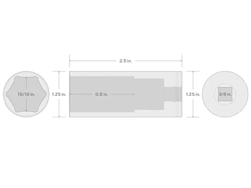TEKTON 3/8 Inch Drive x 15/16 Inch 6-Point Deep Socket | SHD13024 | 24mm (0.94 Inch) thumbnail 2