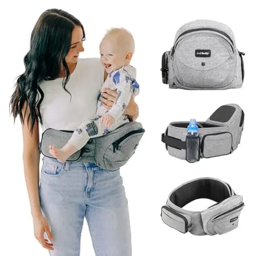 TushBaby Original Hip Seat Baby Carrier Grey | Ergonomic Support for Babies & Toddlers up to 20.4 kg (45 lbs) thumbnail 1